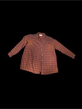 Motherhood Rust Red Plaid Maternity Button-Down Shirt